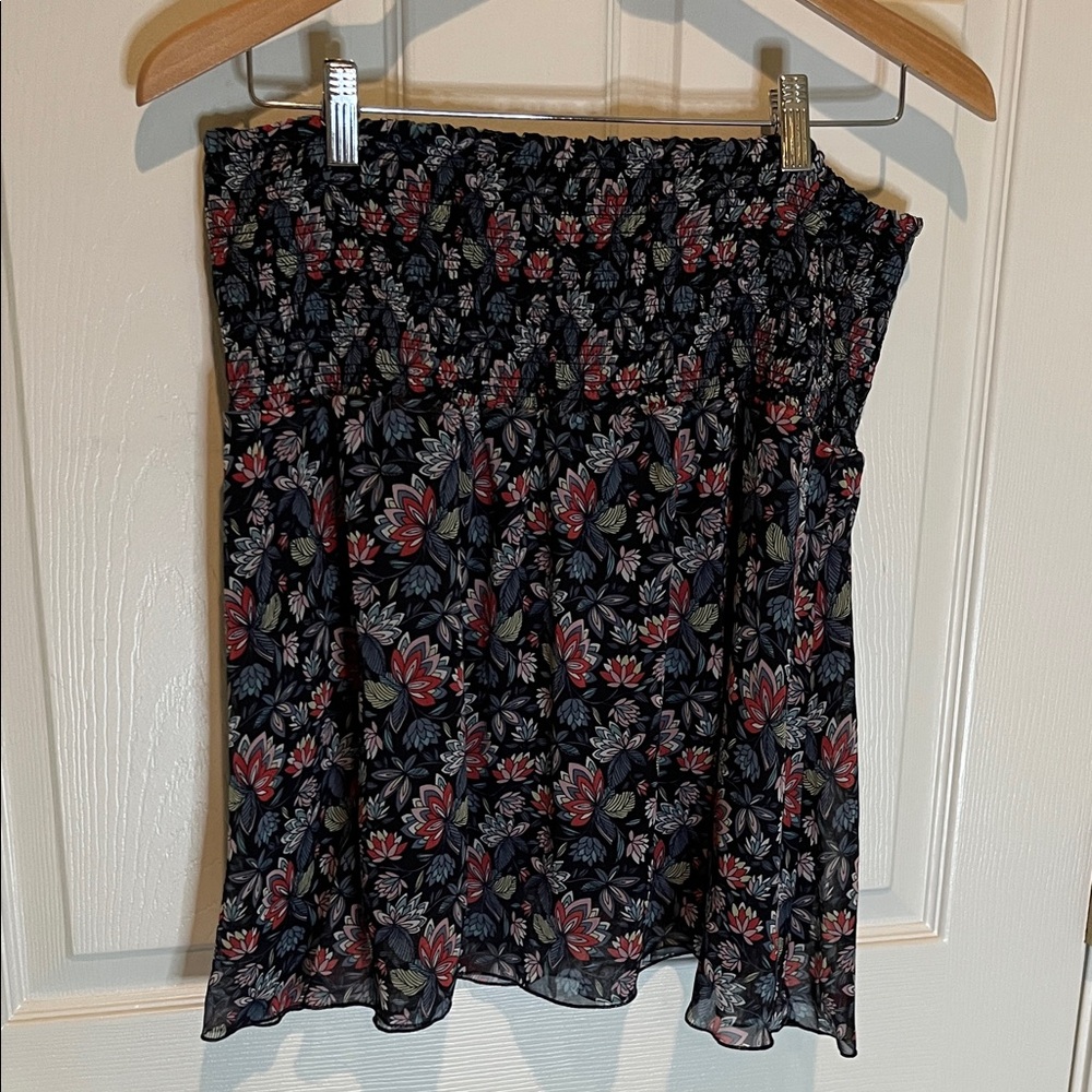 CAbi Black Floral Mini Skirt